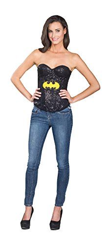 Secret Wishes DC Comics Justice League Superhero Style Adult Corset Top with Logo Sequined Batgirl, Black, Medium Best Halloween Costumes & Dresses USA Dc Costumes, Sequin Corset, Batman Costumes, Batgirl Costume, Batman Costume, Superhero Fashion, Corset Costumes, Superhero Shirt, Dress Halloween Costume