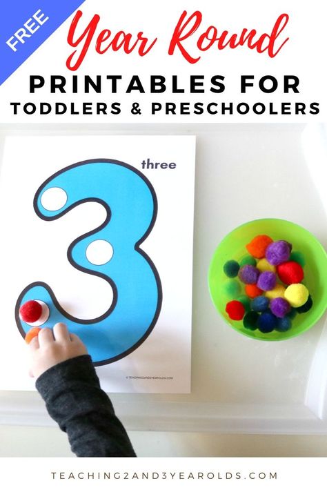 Looking for free toddler and preschool printables that work all year long? This collection contains printable activities that build a variety of skills for home and school! #printables #free #toddler #preschool #evergreen #activities #2yearolds #3yearolds Pre K Activities At Home Free Printables, Number Printables Free Preschool, Free Toddler Printables, Toddler Educational Activities, Free Printables For Toddlers, Free Preschool Activities, Toddler Printables, Nanning, Toddler Homeschool