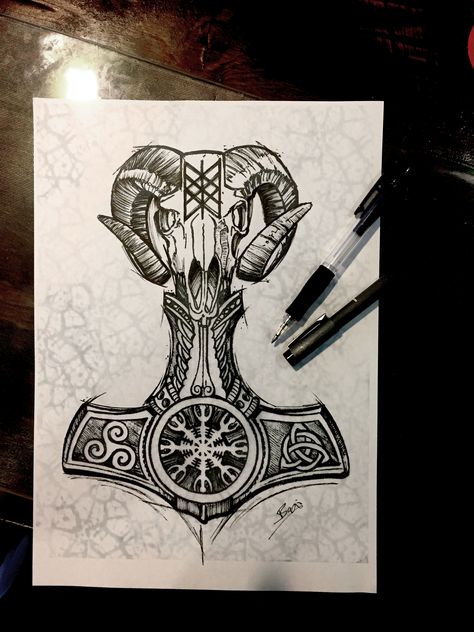 Viking Tattoo Filler Ideas, Viking Face Tattoos For Men, Viking Ship Tattoo Design, Viking Skull Art, Valknut Tattoo, Chest Tattoo Sketches, Ancient Viking Art, Berserker Tattoo, Mjolnir Tattoo