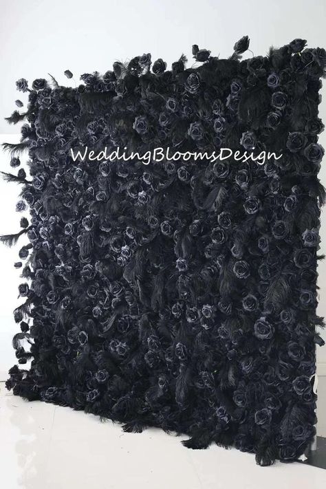 Black Flowers Wall Artificial Roses Backdrop Wedding Photography Feather Flowers Wall for Wedding Party and Event Decoration Black Feather Products specification: The flowers wall are made of silk cloth, wearable, weatherproof and long lasting, suitable for indoor or outdoor use . We also can do customized color , if you want to customized flowers wall panel ,kindly send message to me . We use  high qulity rose, hydrangea, peonies to make the flower wall backdrops and they can easy to hang and look super full . Due to the flower wall is 100% made by hand so each of two may have little different , and the flower wall will ship out in 3-5working days after the order confirm . Size :  3.9Ft * 7.8Ft    7.8Ft * 7.8Ft (the most poplar size ) Usage: The artificial flowers wall perfect for wedding Modern Industrial Wedding Decor Ceremony Backdrop, Flower Wall Backdrop Black, Black And Burgundy Outdoor Wedding, Goth Wedding Photobooth, Floral Wall Backdrop Flower, Dark Flower Wall Backdrop, Gothic Photo Booth Backdrop, Goth Prom Decorations, Goth Flower Wall