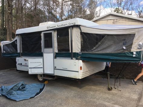 Popup Remodel, Coleman Pop Up Campers, Small Pop Up Campers, Camper Modifications, Pop Up Camper Remodel, Tent Trailer Remodel, Pop Up Camping, Popup Camper Remodel, Pop Up Tent Trailer