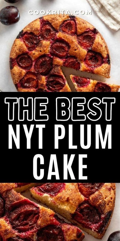 Make a beautiful Plum Cake using basic pantry staples! This buttery sponge cake adorned with juicy plums, cinnamon, and sugar is a delicious way to savor the in-season fruit. It's ideal for brunch or dessert, especially when crowned with vanilla ice cream or whipped cream. Plum Torte, Prune Plum, Flat Cakes, Plum Cake, Springform Pan, Cake Tasting, Juicy Fruit, Stone Fruit, Pantry Staples