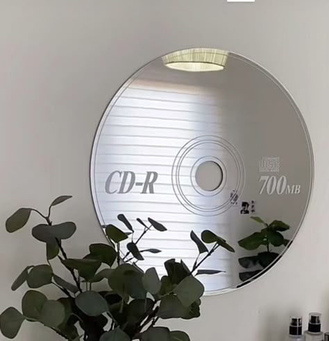 Added link! Cd Mirror, Cool Room Decor, Apartment Vibes, Future Apartment Decor, Cool Decor, Cool Room, Room Redesign, Cute Bedroom Decor, Future Room