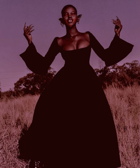 Tumblr, Poc Goth, Afro Goth, Adut Akech, Black Vampire, Vampire Stories, Vampire Art, Black Goth, Fantasy Aesthetic