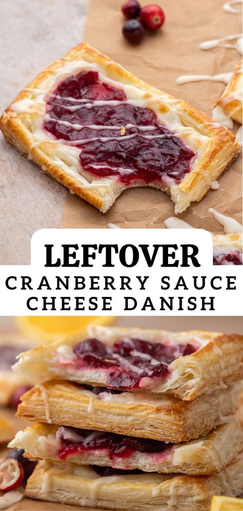 What To Do With Leftover Cranberry Jelly, Cranberry Cheese Danish, Recipes With Leftover Cranberry Sauce, Leftover Canned Cranberry Sauce Recipes, Cranberry Filling Recipe, Cranberry Cream Puffs, Apple Cranberry Turnovers, Using Leftover Cranberry Sauce, Leftover Cranberry Relish Recipes