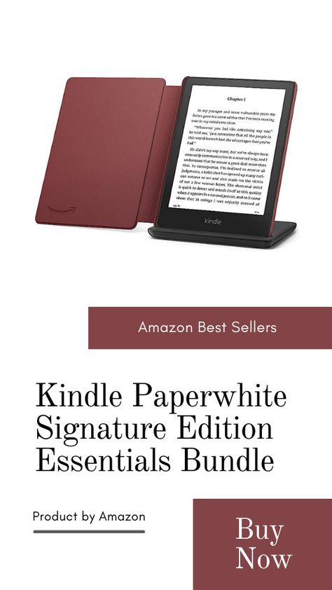 Kindle Paperwhite Signature Edition Essentials Bundle including Kindle Paperwhite Signature Edition - Wifi, Without Ads, Amazon Leather Cover, and Wireless charging dock #kindlepaperwhite #amazonkindlepaperwhite #electronics #gadgets #accessories #amazon#kindle kindleaesthetic #kindlelockscreen Kindle Paperwhite, Charging Dock, Electronics Gadgets, Amazon Kindle, Leather Cover, Wireless Charging, Gadgets, Bundles, Electronics