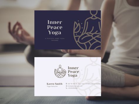 Yoga Academy Business Card by Chathus Abisheka Logos, Yoga Studio Business Card, Yoga Business Cards, Exercise Background, Spiritual Business Card, Yoga Teacher Business Cards, Background Energy, Community Circle, Wellness Coaching Business