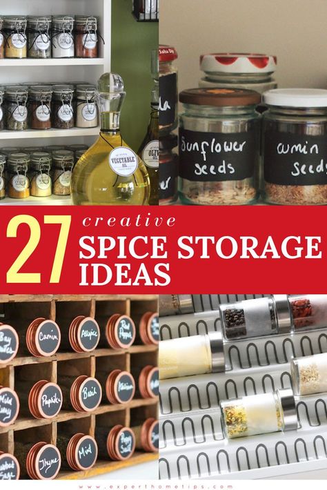 Spice Jar Ideas, Spice Storage Ideas, Diy Spice Jars, Spice Storage Solutions, Spice Cupboard, Spice Jar Storage, Herb Storage, Storing Spices, Spice Jar Labels