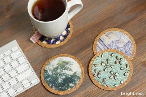 Cork Coasters on the Cheap: 3 DIY Ideas Ikea Cork, Paint Cork, Coaster Diy, Homemade Coasters, Cool Crafts, Coaster Ideas, Coaster Crafts, Cool Coasters, Cork Diy