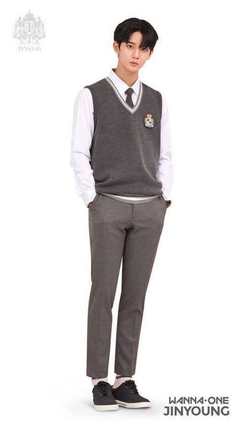 WANNA ONE  X IVY CLUB- #Club #Ivy #JINYOUNG #Wanna Check more at https://howcandothis.com/manstyle/wanna-one-jinyoung-x-ivy-club/ Korean School Uniform Men, School Uniform Outfits Boys, Korean College Outfits, Korean Uniform School, Korean Uniform, Private School Uniforms, Boys School Outfits, College Uniform, High School Uniform