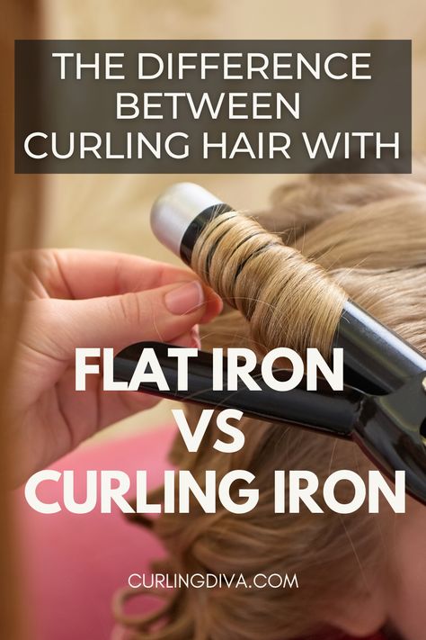 Love curls but confused on whether to use a flat iron or curling iron? What to use will depend on what type of curls you want, whether that's tight, well-defined curls or loose beach waves. Learn the difference between flat iron curls vs curling iron wand curls. #curls #hairstyling #hairtips Type Of Curls, Types Of Curling Irons, Loose Beach Waves, Curly Iron, Waves With Curling Iron, Hairstyles Down, Iron Curls, Good Curling Irons, Straight Iron