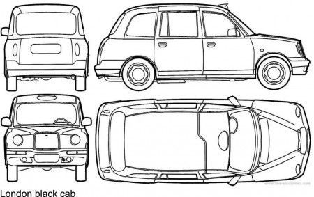 Taxi Drawing, London Taxi Cab, London Black Cab, London Cab, Printable Colouring Pages, Gingerbread House Designs, London Taxi, Black Cab, Printable Colouring