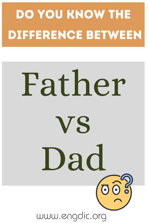 Father vs Dad (What's the Difference) Father Definition, Dad Poems, Dad Definition, Confusing Words, Biological Father, Similarities And Differences, Can You Help Me, I Love My Dad, Parts Of Speech