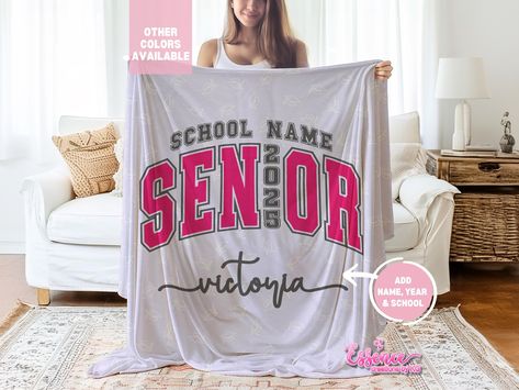 Custom blanket grad Keepsake Senior 2025 gift Personalized High School Class of 2025 Throw Graduation Senior Pride Gift Idea by EssenceCreationsByKG on Etsy High School Events, Senior Night Gift Ideas, Rest Note, Senior Gift Ideas, Graduation Keepsake, Senior Night Gifts, Gift Ideas For Best Friend, Senior Style, High School Graduation Gifts