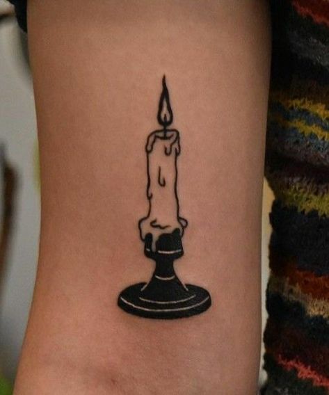 Small Victorian Tattoo, American Traditional Tattoo Inspiration, Witchy Patchwork Tattoo Sleeve, Witchy Candle Tattoo, Witchy Patchwork Tattoo, Coffin Sketch, Small Coffin Tattoo, Small Candle Tattoo, Candle Stick Tattoo