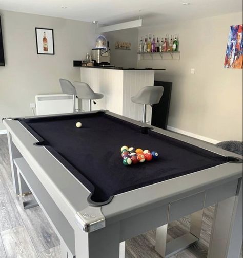 @newgardenroomcompany games room and garden bar Conservatory Games Room, Garden Room Pool Table, Garden Pub Shed Pool Table, Snooker Room Ideas, Snooker Table Lighting, Garden Games Room, Backyard Entertainment, Garden Room Interiors, Snooker Room