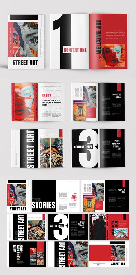 Financial Magazine Design, Graphic Magazine Design, Magazine Branding Design, Cool Editorial Design, Magazine Design Template, Pop Art Magazine Layout Design, Magazine Layout Ideas Graphic Designers, Magazine Introduction Page, Indesign Magazine Template Layout Design