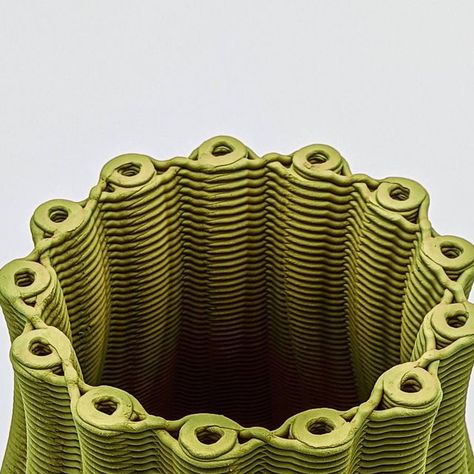 Check out this 3D Printed Ceramic Vase! Created in house at OneOffRobotics in Chattanooga, TN. — #innovation #3DPrinting #TechExperiment #CeramicInnovation #robotics #ceramics #ceramicprinting 3d Printed Ceramics, 3d Ceramic, Graduation Project, Chattanooga Tn, Design Products, Robotics, Ceramic Vase, 3d Print, 3d Printed