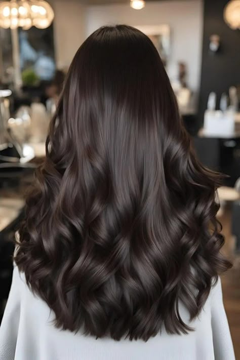 Chocolate Brown Balayage Straight Hair, Dark Brunette Hair Color, Different Brown Hair, Different Brown Hair Colors, Deep Brown Hair, Mocha Color Hair, Hair Lights, Hair Color For Brown Skin, Dark Chocolate Hair