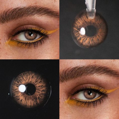 ‎ Brown Eye Contact Lenses, Cool Contacts, Hazel Contacts, Brown Contact Lenses, Lashes Tutorial, Colored Eye Contacts, Eye Contacts, Eye Contact Lenses, Coloured Contact Lenses