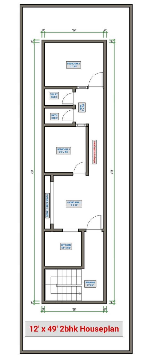 #12x492bhkplan #12by49feethouseplan #12*49plans #12x49homeplans #plans #2bhk #infintyraystudio 12x 40 House Plans, 12×50 House Plan, 12×40 House Plan, 12x40 Floor Plan Layout, 2bhk Plan, East Facing House Plan, Micro House Plans, Square House Plans, Home Map