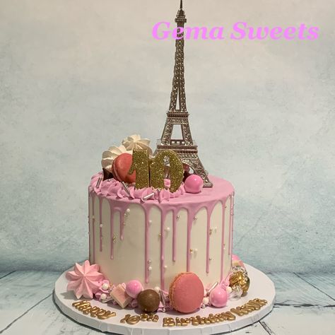 Paris Theme Birthday Cake, Paris Cake Ideas, Paris Theme Cake, Paris Cake Ideas Birthdays, Paris Birthday Cake, Eiffel Tower Birthday Cake, Paris Birthday Cakes, Bolo Paris, Paris Birthday Theme