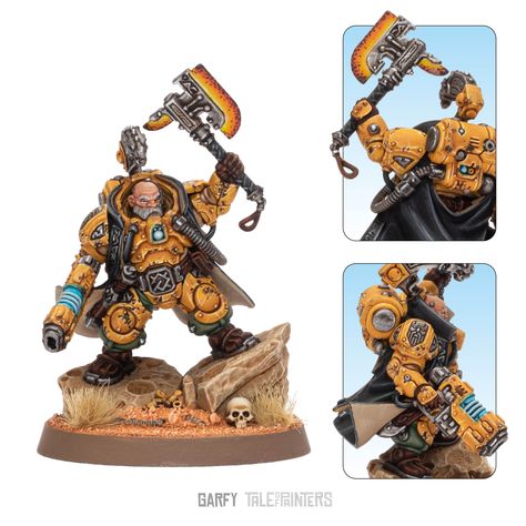 Showcase: Leagues of Votann Kâhl (incl. painting guide) » Tale of Painters League Of Votann, Necromunda Underhive, Warhammer Painting, Painting Guide, Door Fridge, The Grim, Warhammer 40000, Paint Schemes, Movie Game