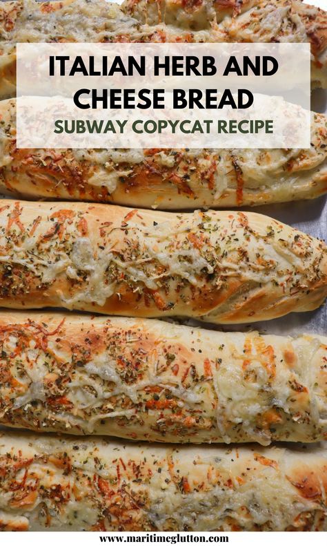 Copycat Subway Italian Herb And Cheese Bread, Bread Machine Subway Bread, Diy Italian Herb And Cheese Bread, Subway Herb And Cheese Bread, How To Make Subway Bread, Bulk Bread Recipe, Diy Subway Bread, Sub Buns Recipe Bread Machine, Cobs Bread Copycat Recipes