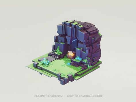 LOWPOLY Cube Worlds #7 | Flat Shading | Blender Speed Modeling by Rafał Urbański on Dribbble Flat Shading, Cube World, Game Making, 3d Environment, Isometric Art, Level Design, Game Inspiration, Environment Design, Art 3d