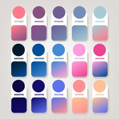 Pastel Gradient Color Palette, Color Pallate Ideas, Desain Ux, การออกแบบ Ui Ux, 블로그 디자인, Composition Ideas, Flat Color Palette, Visuell Identitet, Gradient Color Design