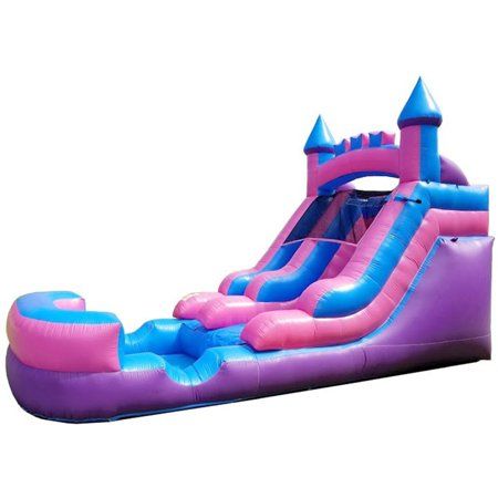 Kids Water Toys, Blow Up Water Slide, Pool Storage, Inflatable Bouncers, Inflatable Slide, Pink Slides, Water House, Splash Pool, Backyard For Kids