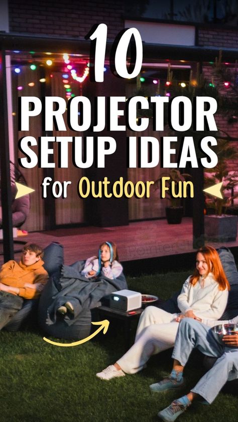 Transform your backyard into a cinematic paradise with our top 10 projector setup ideas for outdoor fun! From cozy seating arrangements for intimate couples' movie nights to lively birthday parties with a poolside flick, we've got you covered. Discover how to create the perfect outside movie night for kids, families, and friends with our innovative outdoor projector setups. Movie Night Outside Backyards, Outdoor Movie Night Ideas Backyards, Projector Setup Ideas, Outdoor Projector Ideas, Outside Movie Night, Outside Movie Night Ideas, Outdoor Movie Night Party, Backyard Movie Night Party, Diy Backyard Movie Night