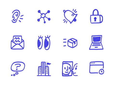 Hand Drawn Icons by Bryan Schuldt on Dribbble Web Icon Design, Wellbeing Branding, Disco Frog, Website Icon, Doodle Icons, Writing Icon, Drawn Icons, Sketch Icon, Hands Icon