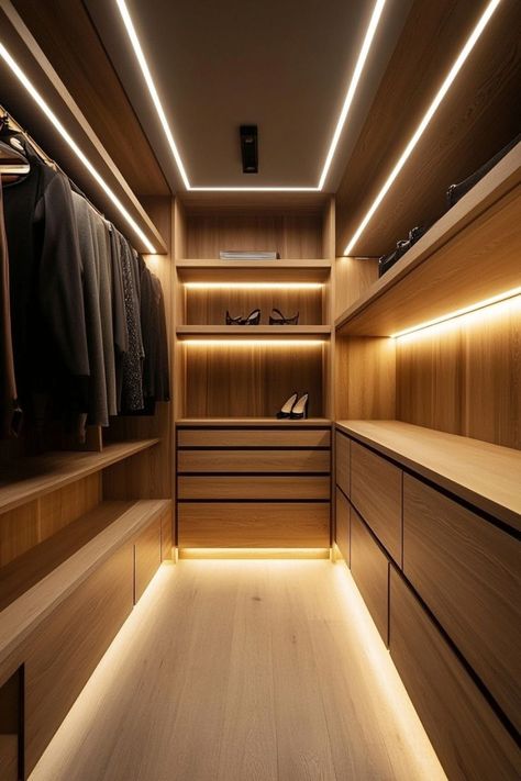 Brighten up your closet with effective lighting solutions. Use LED strips, recessed lighting, or chic pendant lights to make it easy to find your favorite outfits. 💡👗✨ #ClosetLighting #BrightSpaces #HomeDecor #ClosetDesign Led Light Strip Ideas Bedrooms, Walk In Closet Lighting, Closet Led Lighting, Led Strip Lighting Ideas Bedroom, Led Lights Strip Ideas, Dressing Room Lighting, Recessed Lighting Ideas, Led Strip Lighting Ideas, Bedroom Accents