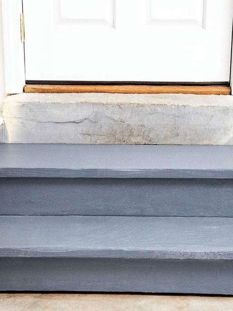 paint steps amazon Painted Front Porch Steps, Painted Front Steps Wood, Front Door Step Ideas, Front Doorstep Ideas, Doorstep Ideas, Front Stairs Ideas Exterior, Front Door Steps Ideas, Front Entryway Ideas Exterior, Front Steps Ideas