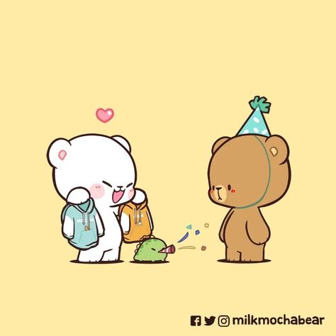 Valentine Pfp, Mocha And Milk, Milk And Mocha Bear, Milk Mocha Bear, Bear Instagram, Milk And Mocha, Mocha Bear, Always Be Happy, Art 2024