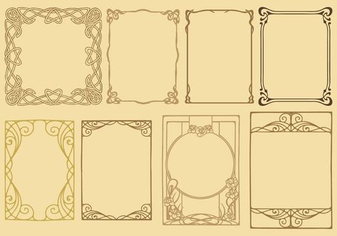 Art Nouveau Frame Vectors. Choose from thousands of free vectors, clip art designs, icons, and illustrations created by artists worldwide! Art Nouveau Frame, Fleurs Art Nouveau, Motifs Art Nouveau, Illustration Art Nouveau, Design Art Nouveau, Flourish Design, Art Nouveau Illustration, Art Tumblr, Frame Vector