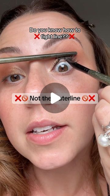 Rose Siard on Instagram: "SAVE THIS for later ‼️🍎 Do you tight line? 🖤✔️ #makeuphacks #makeuptips #viralmakeup" Top Waterline Eyeliner, Light Makeup Eyeliner, Eyeliner On Waterline How To Put, How To Tight Line Eyeliner, How To Tightline Eyes, Fun Makeup Tutorial, How To Tightline Eyes Eyeliner, Tightline Eyeliner Tutorials, Tight Lining Eyes