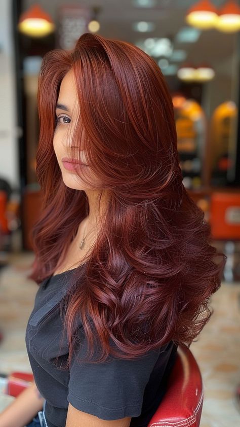 Red Hot Looks: 16 Trendy Dark Auburn Hair Colors Deep Auburn Red Hair, Medium Auburn Hair Color, Auburn Hair Colors, Auburn Red Hair Color, Medium Auburn Hair, Dark Auburn Hair Color, Auburn Red Hair, Auburn Hair Color, Dark Auburn Hair