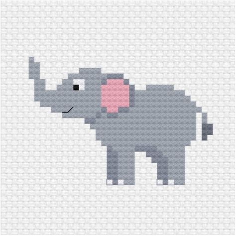 Elephant Cross Stitch, Kids Embroidery, Tiny Cross Stitch, Baby Cross Stitch Patterns, Xmas Cross Stitch, Nature Cross Stitch, Animal Cross Stitch Patterns, Small Cross Stitch, Mini Cross Stitch