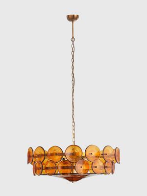 Statement Chandeliers, Soho Home, Living Room And Dining Room, Soho House, Chandelier Light, Glass Plates, Chandelier Pendant Lights, Modern Chandelier, Amber Glass