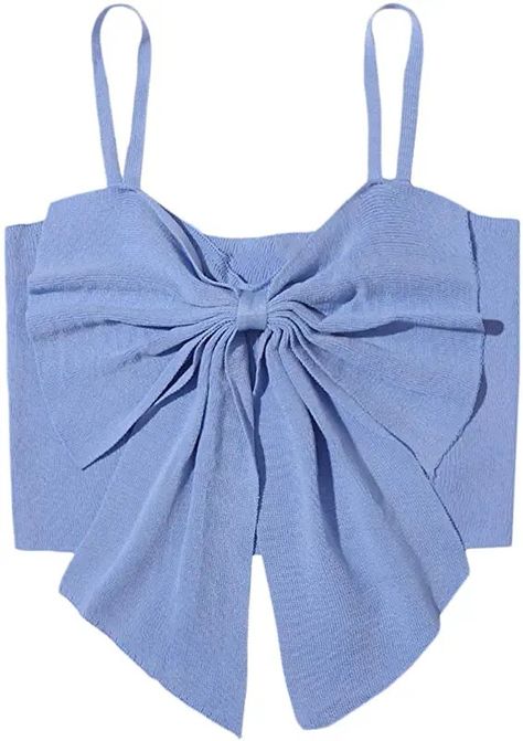 Plain Spaghetti, Png Outfits, Crop Cami Top, Boho Summer Outfits, Spring Fabric, Bow Knot, Cropped Cami, Cami Crop Top, Big Bow