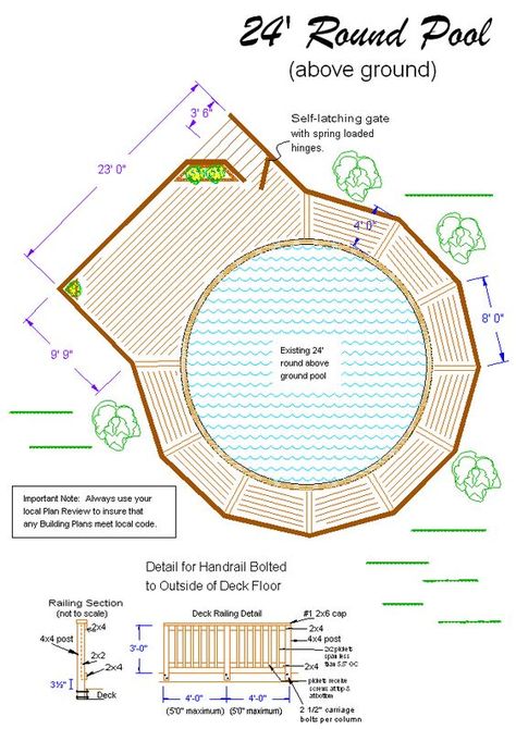 Do you need some inspiration for pool deck designs? Then have a look at our excellent selection of designs to make your above ground pool spectacular. Winterize Above Ground Pool, Above Ground Pool Deck Plans, Round Above Ground Pool, Deck Piscina, Oasis Pool, Pool Deck Plans, Swimming Pool Decks, Pool Hacks, Above Ground Pool Landscaping