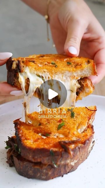 Steak Videos on Instagram: "BIRRIA GRILLED CHEESE! 🥪

📸 @thenaughtyfork 

Grilled Cheese: Crispy bread coated in a butter mixed with the pepper purée, Oaxaca cheese and mozzarella cheeses, diced Onion, Cilantro, and of course that delicious birria meat!" Birria Grilled Cheese, Birria Meat, Steak Videos, Crispy Bread, Oaxaca Cheese, Diced Onions, Grilled Cheese, Mozzarella Cheese, Of Course