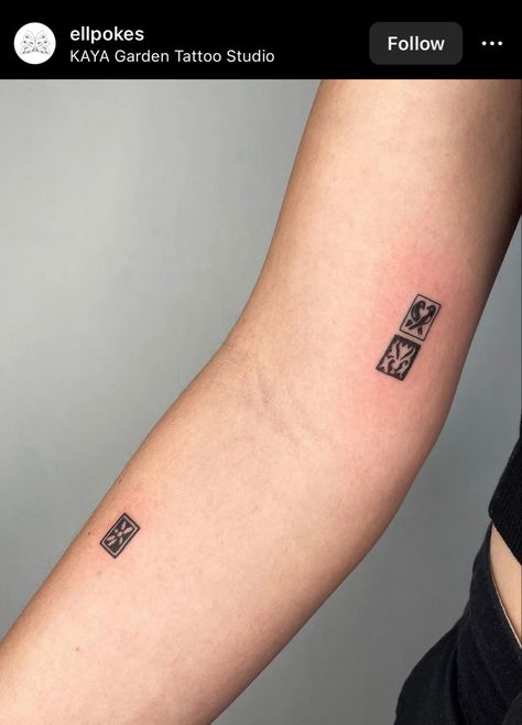 Square Scene Tattoo, Small Rectangle Tattoo, Small Bold Tattoos, Small Tile Tattoo, Small Square Tattoo, Square Tattoo Placement, Tattoo In Square, Quilt Square Tattoo, Rectangle Tattoo Design