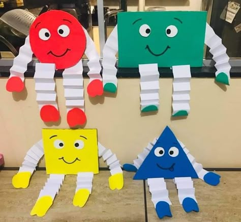 Geometric Activities Preschool, Shapes And Numbers Preschool, Rectangle Projects For Preschoolers, Shape Art For Kids, Shapes Preschool Crafts, Preschool Creative Art, Shape Activities Preschool, Grandparents Day Crafts, Shape Activities