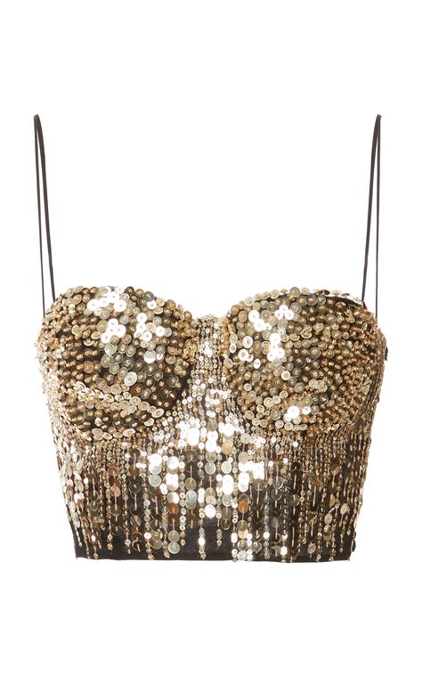 Sequin Embellished Cady Bustier by ELIE SAAB for Preorder on Moda Operandi Elie Saab, Bustiers, Gold Stage Outfit, Unique Womens Fashion, Armani Sunglasses, Stage Outfit, Kpop Fashion Outfits, Stage Outfits, Kpop Outfits