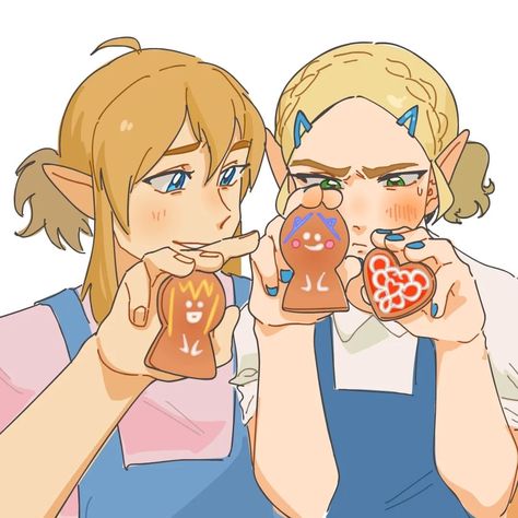 valentine cookies #zelink | Instagram Zelda Doodles, Botw Zelda, Princesa Zelda, Zelda Funny, Link Zelda, Zelda Art, Legend Of Zelda Breath, Valentine Cookies, Zelda Breath