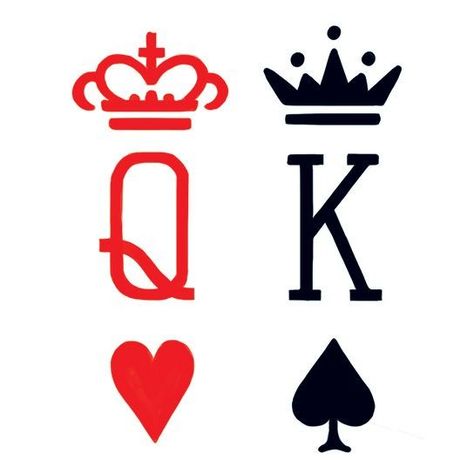 King Of Hearts Tattoo, King Queen Tattoo, Queen Tattoo Designs, Queen Of Hearts Tattoo, King Tattoos, Queen Tattoo, Tattoo Zeichnungen, Muster Tattoos, Sketch Tattoo Design