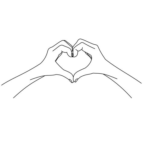 Heart With Fingers, Hand Drawing Video, Mia Tattoo, Hand Heart Tattoo, Hands Making A Heart, Hands Holding Heart, Two People In Love, Hand Outline, Man Hands